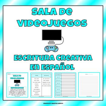 Preview of Sala de videojuegos - Spanish Creative Opinion Writing Packet (PRINTABLE!)