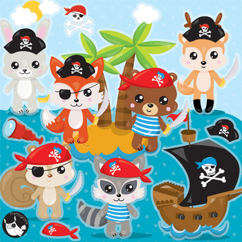 Download Sale pirate animals clipart commercial use, vector graphics, digital - CL1141