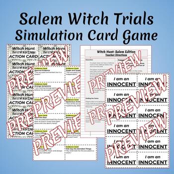 Preview of Salem Witch Simulation Card Game
