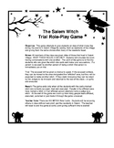 Salem Witch Trial Role-Play Game