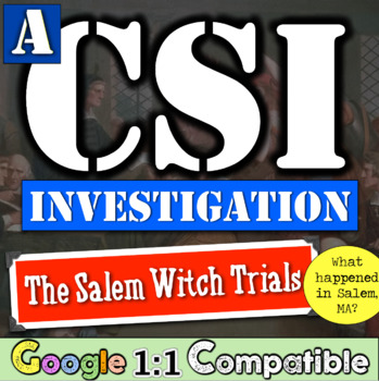 Preview of Salem Witch Trials CSI Inquiry for 13 Colonies American US History Unit