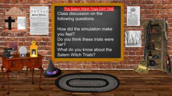 Preview of Salem Witch Trials/ Crucible- Bitmoji Virtual Classroom- History/Halloween