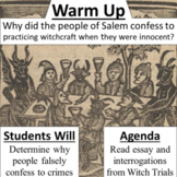 Salem Witch Trials - False Confessions