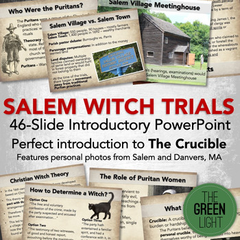 Preview of Salem Witch Trials Introductory PowerPoint -- The Crucible, Puritans