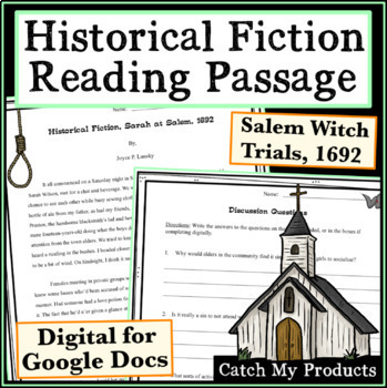 Preview of Salem Witch Trials Middle School Reading in Google Docs