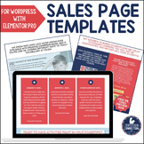 Sales Page Templates for Wordpress using Elementor Pro for
