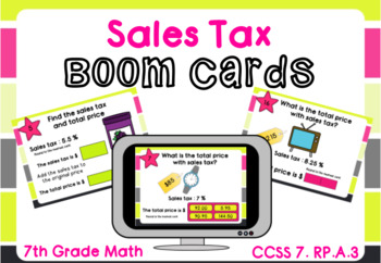 Preview of Sales Tax Boom Cards-Digital Task Cards