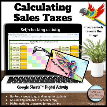 Preview of Sales Tax Digital Review Activity Progress Reveal Mystery Picture
