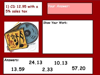 Preview of Using Percents - Sales Tax, Discounts, Percents and Fractions Unit (Powerpoint)