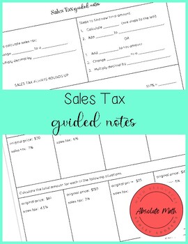 Preview of Sales Tax Guided Notes