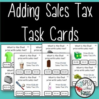 Preview of Adding Sales Tax Task Cards