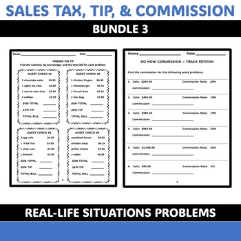 Preview of Sales Tax, Tip, and Commission Practice  Bundle 3