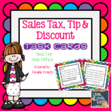 Sales Tax, Tip, and Discount Task Cards
