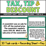 Sales Tax, Tip, and Discount Word Problems Percent Unit Ta