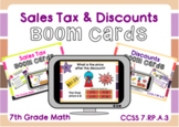 Sales Tax and Discounts Bundle-Boom Cards-Digital Task Cards