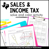 Sales and Income Tax Coloring Activity | Personal Finance 
