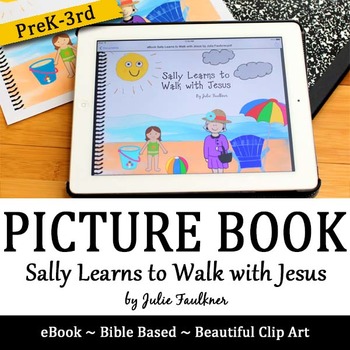 Preview of Summer Beach Bible Lesson "Sally Learns to Walk with Jesus" Children's Book