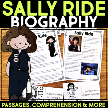 Preview of Sally Ride Biography Research, Reading Passage, Templates- Women's History Month