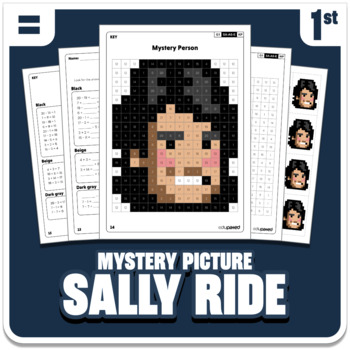 Preview of Sally Ride Math Mystery Picture - Grade 1 Operations - Women's History Month