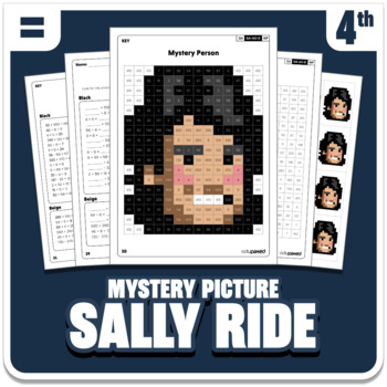 Preview of Sally Ride Math Mystery Picture - Grade 4 Operations - Women's History Month
