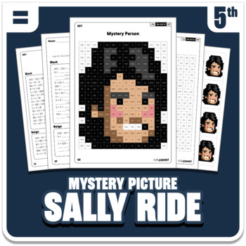 Preview of Sally Ride Math Mystery Picture - Grade 5 Operations - Women's History Month