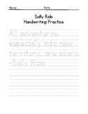 Sally Ride Quote Handwriting Practice