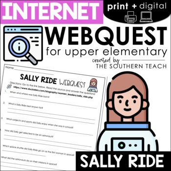 Preview of Sally Ride WebQuest - Internet Scavenger Hunt Activity