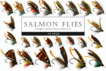 Lake Flies Clipart PNG, Fly Fishing Lure Graphics, Vintage Fly Patterns