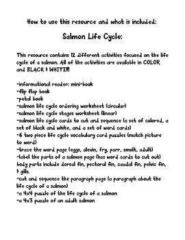 Salmon Life Cycle by The K-2 Guru | Teachers Pay Teachers