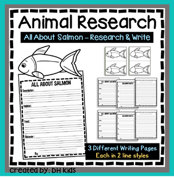Preview of Salmon Report, Fish Science Writing , Sea Animal Research, Ocean Craftivity