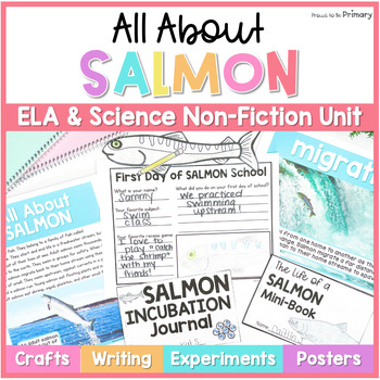 Preview of Salmon Life Cycle Spring Science Unit Lessons, Activities, Craft, Project