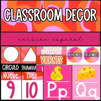 Preview of Salón de clases decoración color rosa