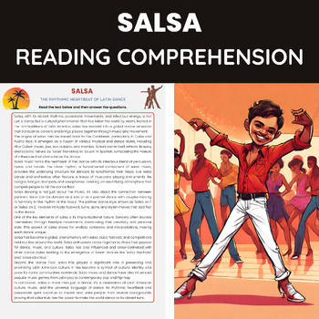 Preview of Salsa Music and Dance Hispanic Heritage Reading Comprehension Worksheet
