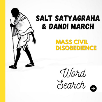 Preview of Salt Satyagraha & Dandi March Word Search - Salt March Word Search Puzzle