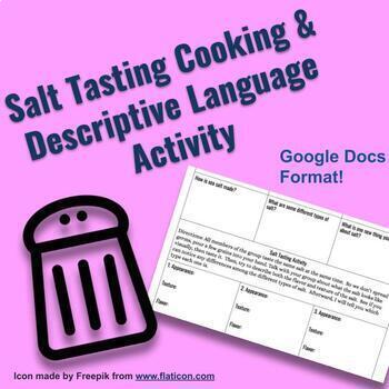 Preview of Salt Tasting Cooking and Descriptive Writing Activity
