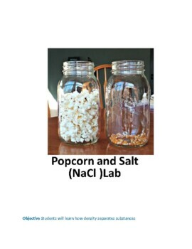 Preview of Density Salt and Popcorn lab Fun Middle School Science Acitivity