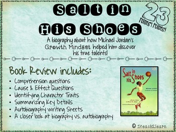 Preview of Growth Mindset - Salt in His Shoes - Biography and Reading Comprehension