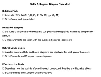 Preview of Salts & Sugars Drink Analysis: Bohr/Lewis dot and Health Impact Student Rubrics