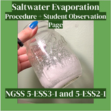 Saltwater Evaporation Procedure and Student Observation Page