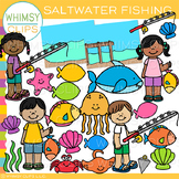Kids and Fish Saltwater Fishing Clip Art
