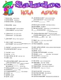 Saludos Greetings Spanish Vocabulary Page
