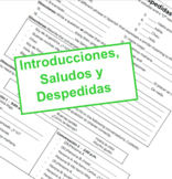 Saludos, Introducciones y Despedidas Worksheet (Greetings,