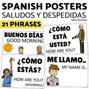 Preview of Saludos y Despedidas Classroom Bulletin Board Greetings and Farewells in Spanish