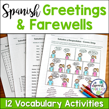 Preview of Saludos y Despedidas (Greetings and Farewells) Spanish Vocabulary Activities