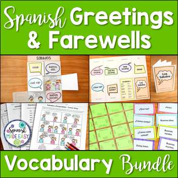 Preview of Saludos y Despedidas Spanish Greetings and Farewells Vocabulary Bundle