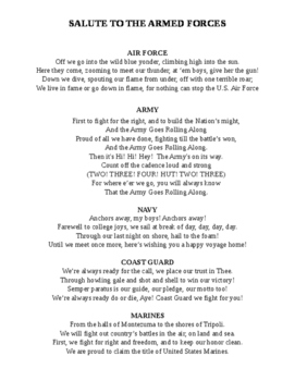armed forces medley with lyrics and music