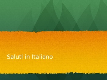 Preview of Saluti - greetings and salutations in Italian