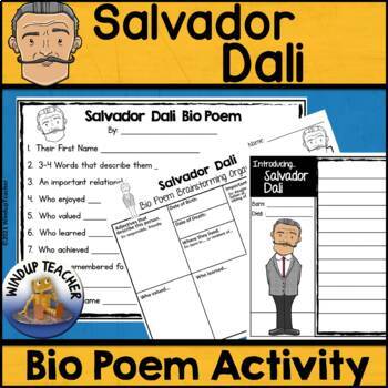 Preview of Salvador Dali Biography Poem Activity and Writing Paper