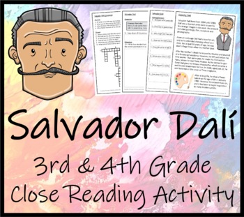 Preview of Salvador Dali Close Reading Comprehension Activity | 3rd Grade & 4th Grade