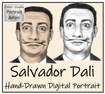 Preview of Salvador Dali Hand-Drawn Digital Portrait